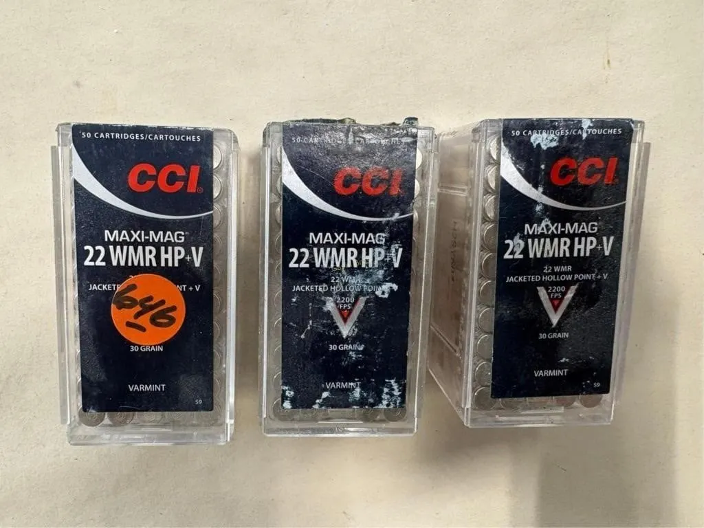 150 Rds CCI 22WMR HP+V