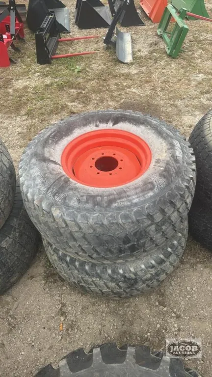 Pair of 44x18.00-20 tires on Kubota 8 bolt wheels