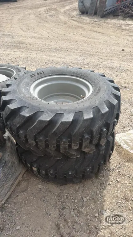 Unused Bkt 400/70-20 tire on 6 bolt wheel x2