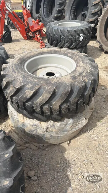 Unused Bkt 400/70-20 tire on 6 bolt wheel x2