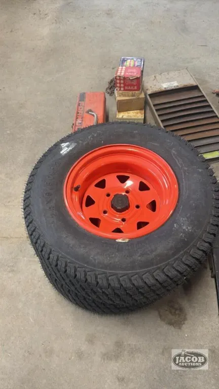 Pair of 24x9.50-12 tires on Kubota 5 bolt wheels