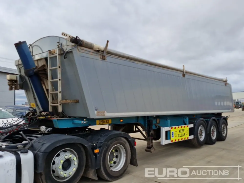 2007 Kel-berg Tri Axle Alloy Bulk Tipping Trailer, Easy Sheet, Front Lift Axle