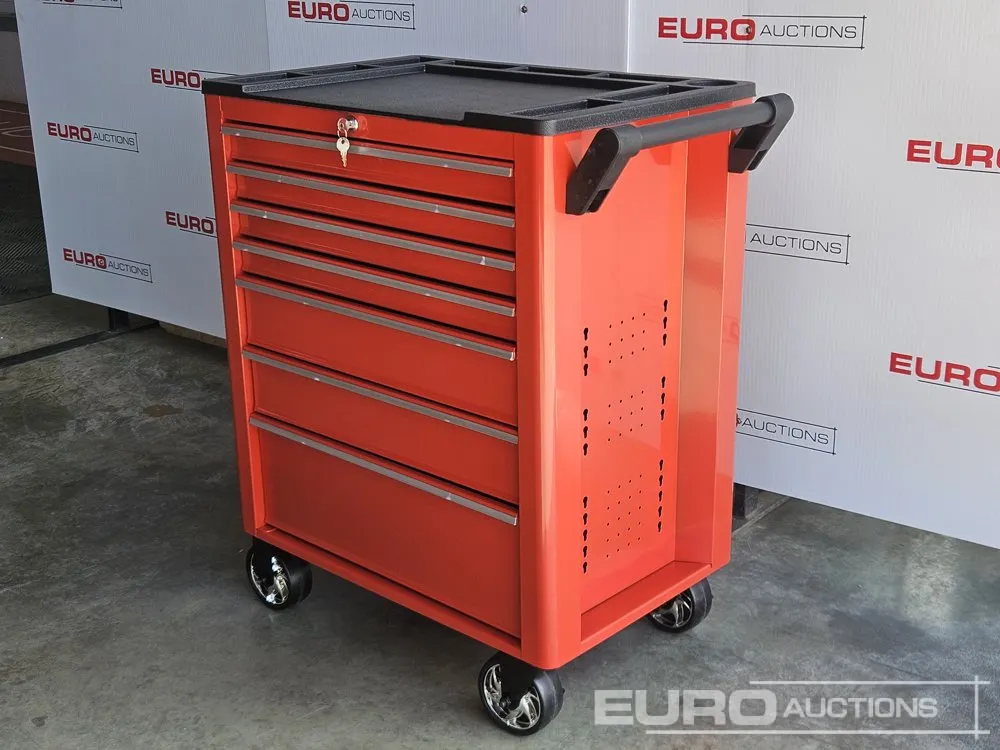Boss 7 Drawer Wheeled Tool Cabinet (No Tools) (Red)