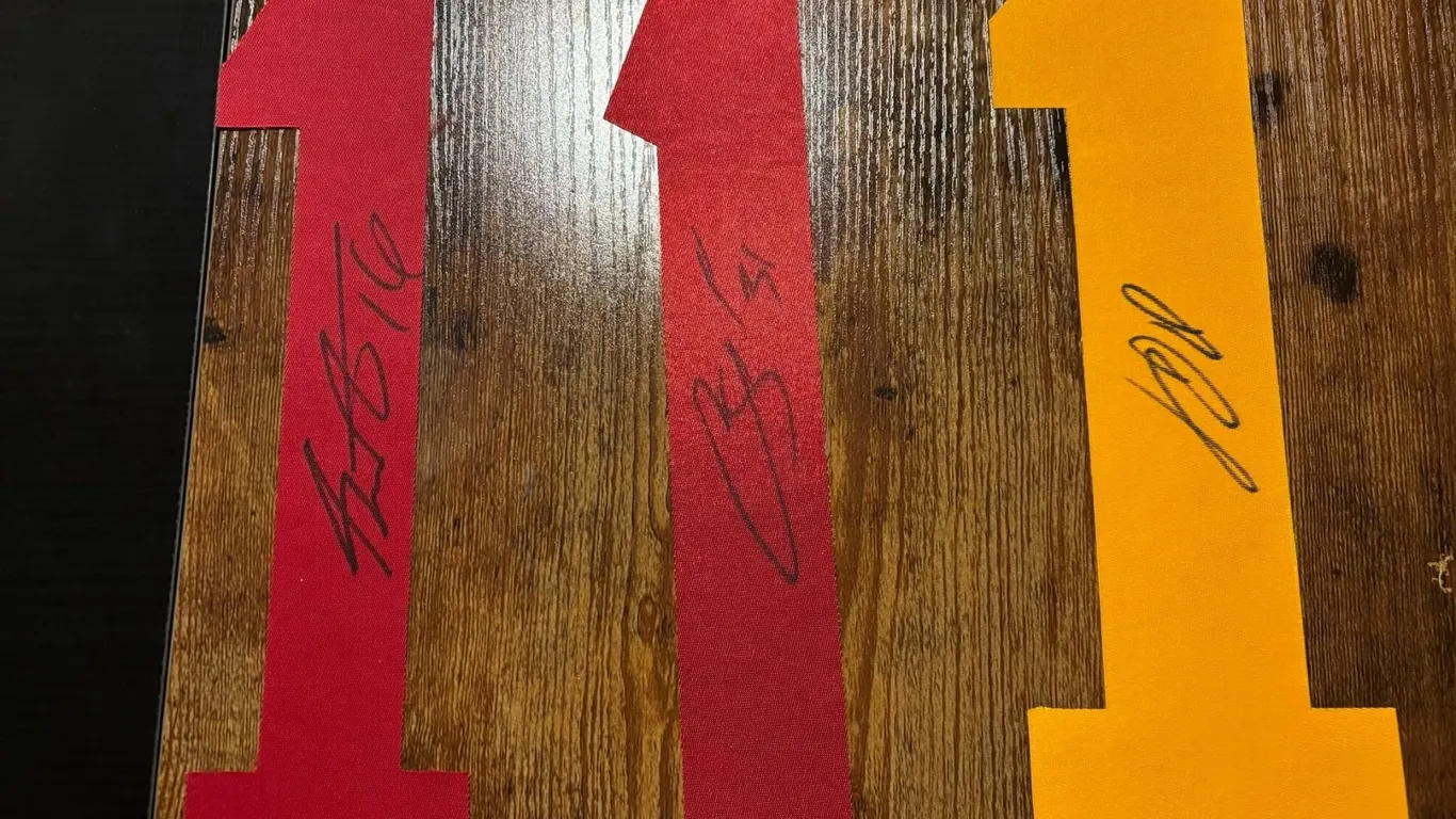 3 Signed Hockey Jersey Number "1" Cutouts