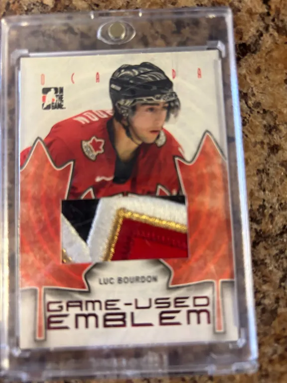 2007-08 ITG Luc Bourdon Game-Used Emblem Card