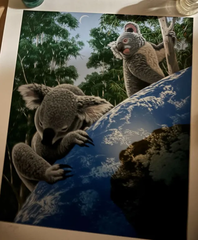 William Schimmel Koala & Earth Signed Serigraph