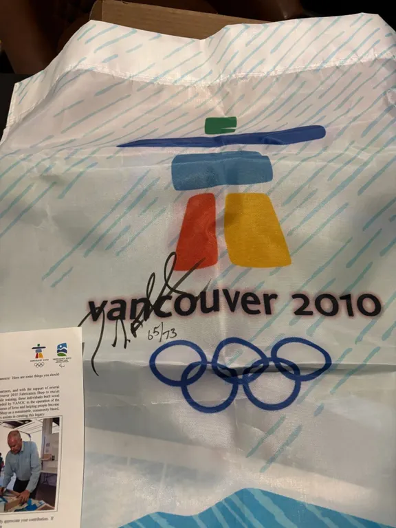 Vancouver 2010 Olympic Banner, Triple Signed