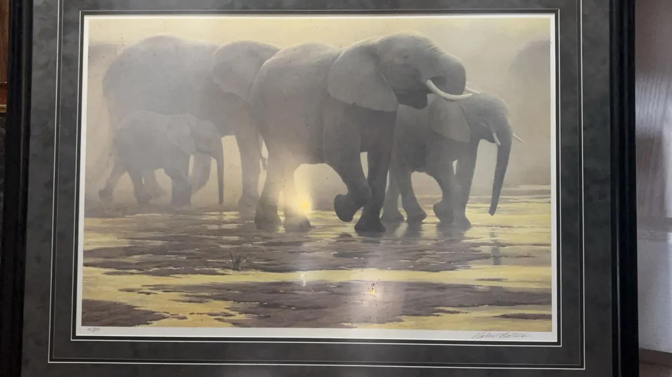 Robert Bateman Signed By the River Elephants Print