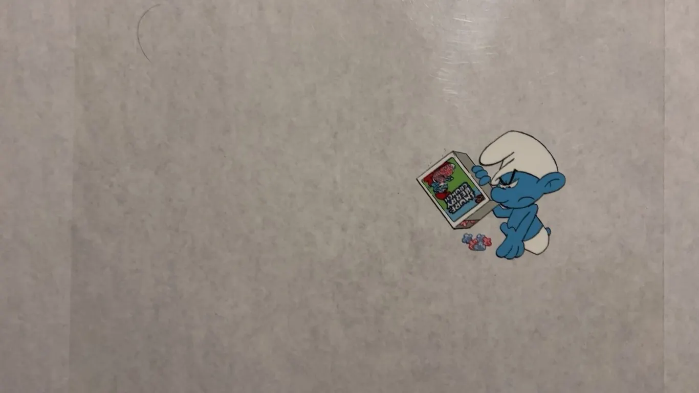 1980s Smurfs Hand-Painted Animation Cel Hanna-Barbera