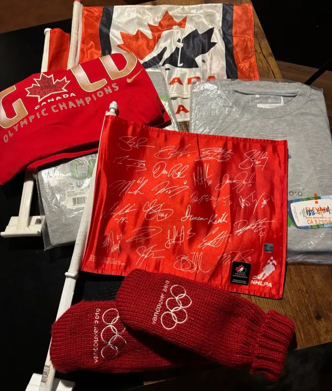 2010 Team Canada Signed Flag & Olympic Bundle