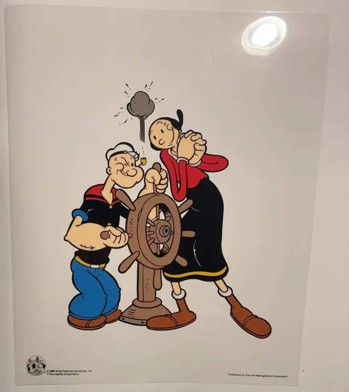 1999 Popeye and Olive Oyl 13.5x16.5 Serigraph