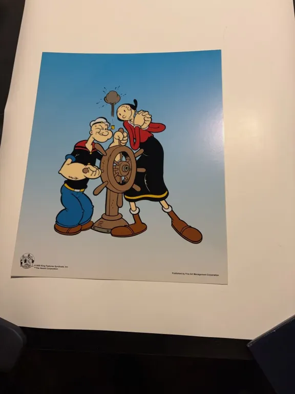 Popeye and Olive Oyl 13.5 x 16.5 Serigraph