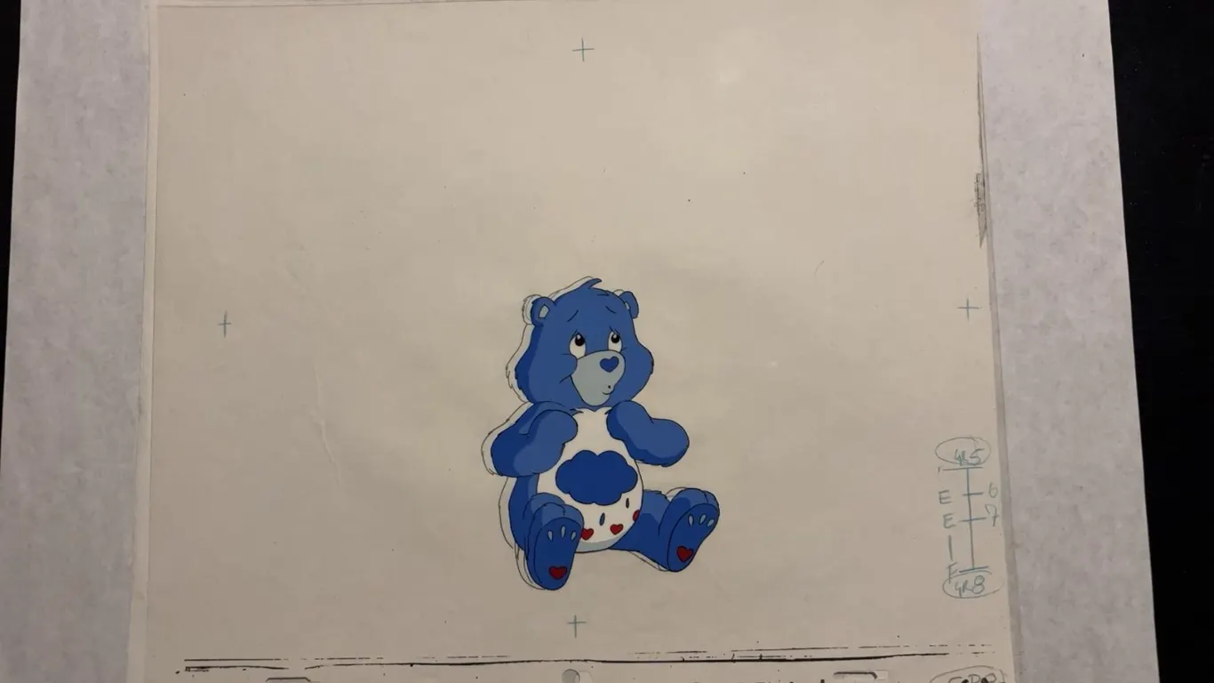 1980s Care Bears Grumpy Bear Cel & Drawing