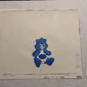 1980s Care Bears Grumpy Bear Cel & Drawing