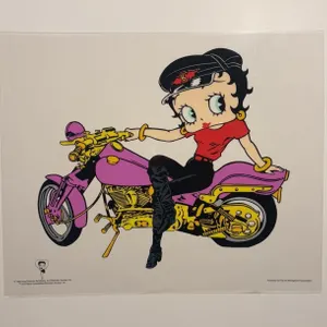 1999 Betty Boop Motorcycle Serigraph 13.5" x 17"