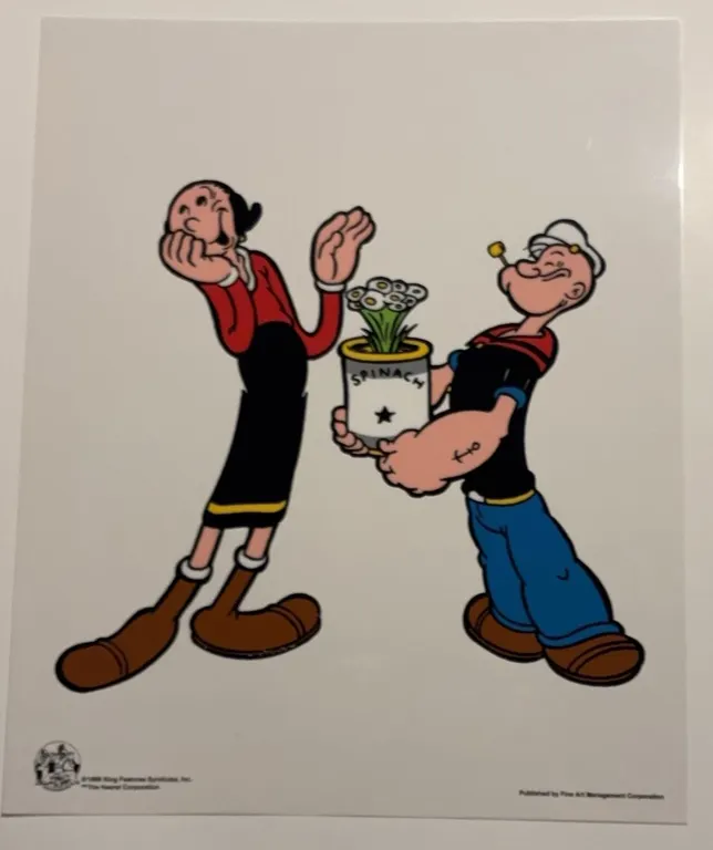 1999 Popeye and Olive Oyl Serigraph 13.5" x 17"