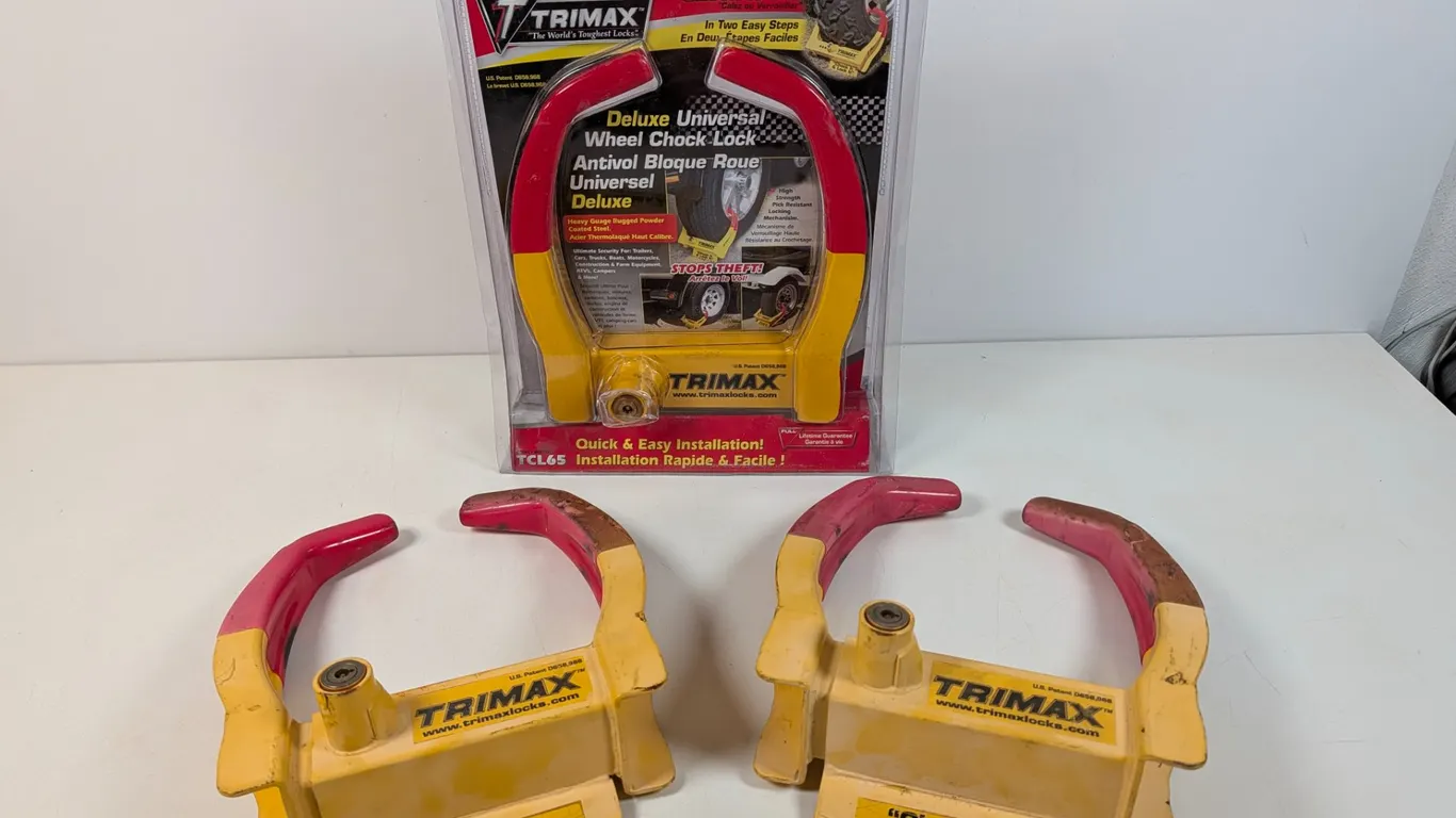 Trimax Deluxe Universal Wheel Chock Locks without keys