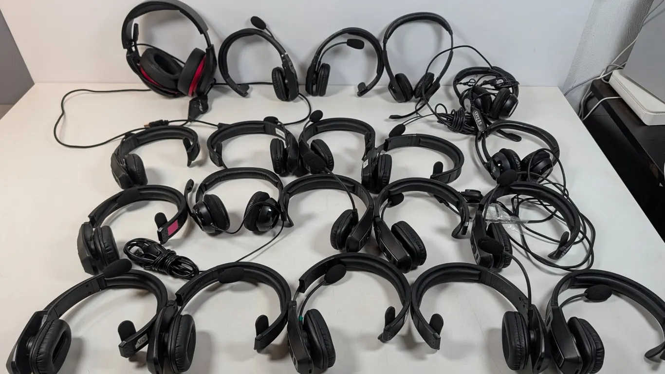 Lot of 21 Assorted Wired and Wireless Headphones