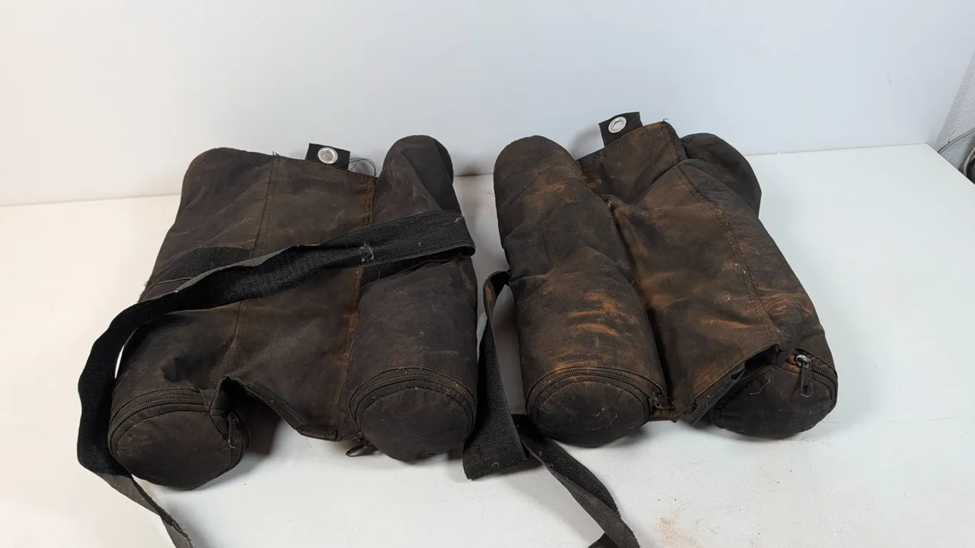 Two Black Canvas Weighted Sandbags