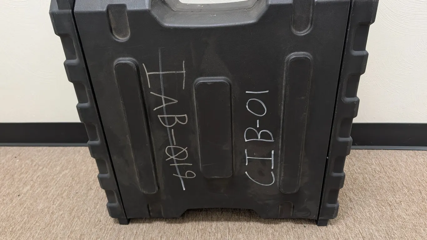 Gator Case with Network Equipment and Keyboard
