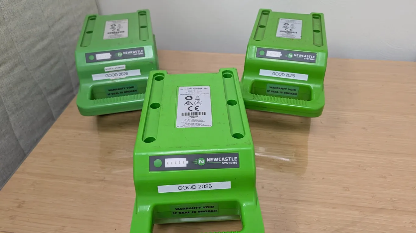 Three Newcastle Systems Lithium Iron Phosphate Batteries