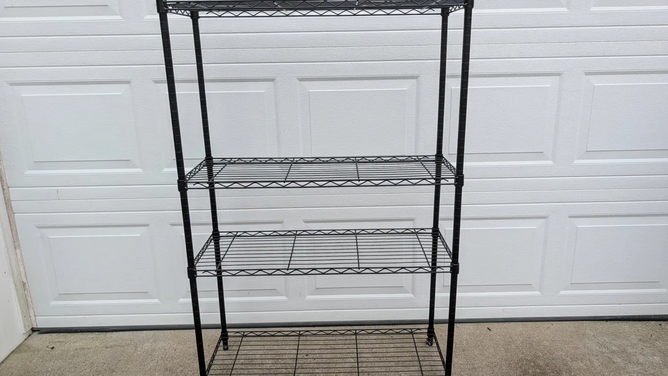 Black Metal Wire Shelving Unit