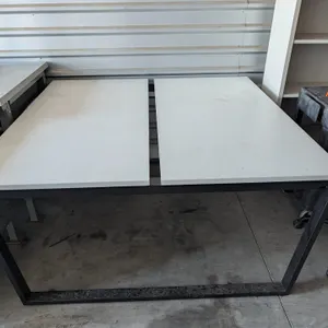 Metal Frame Table with Divided Top