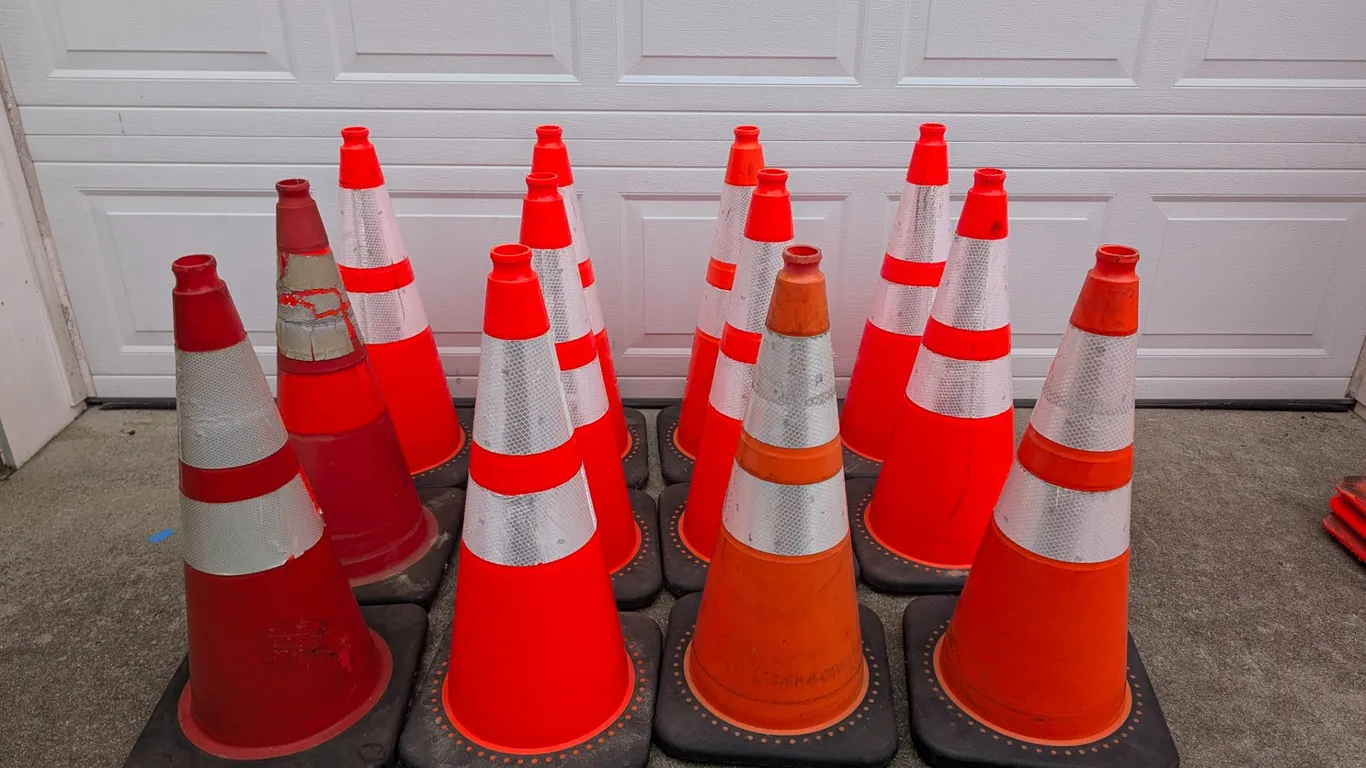 Lot of 12 Orange Safety Cones