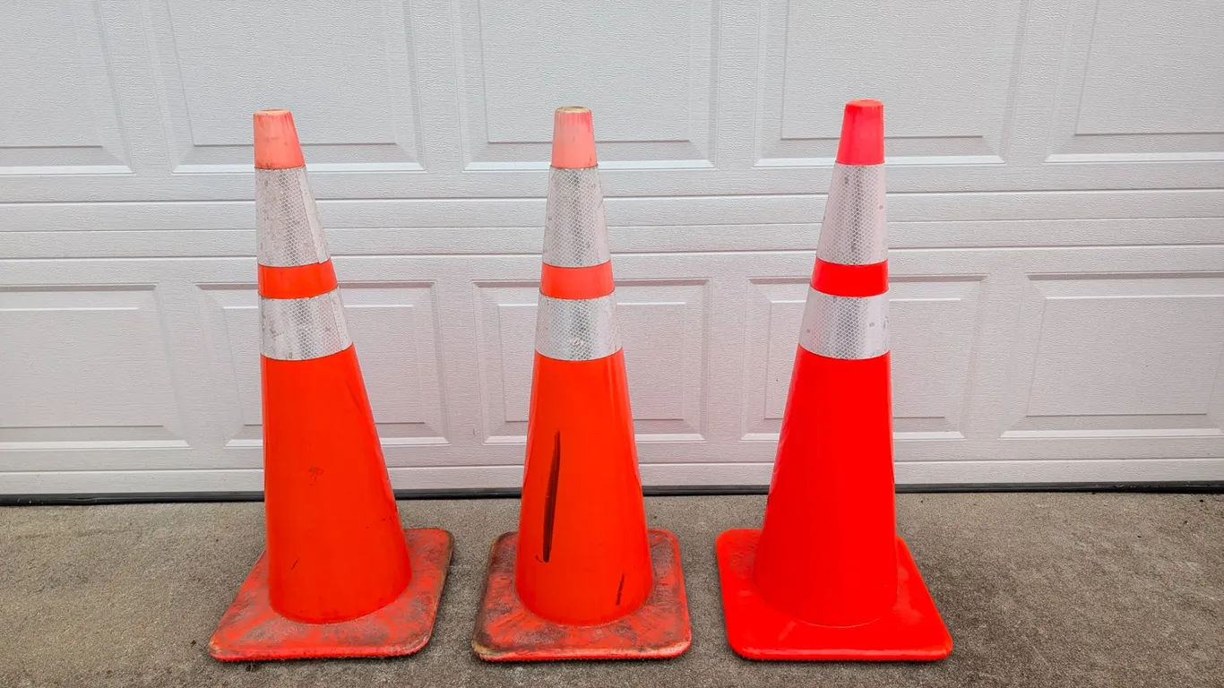 Orange Safety Cones Set of 3
