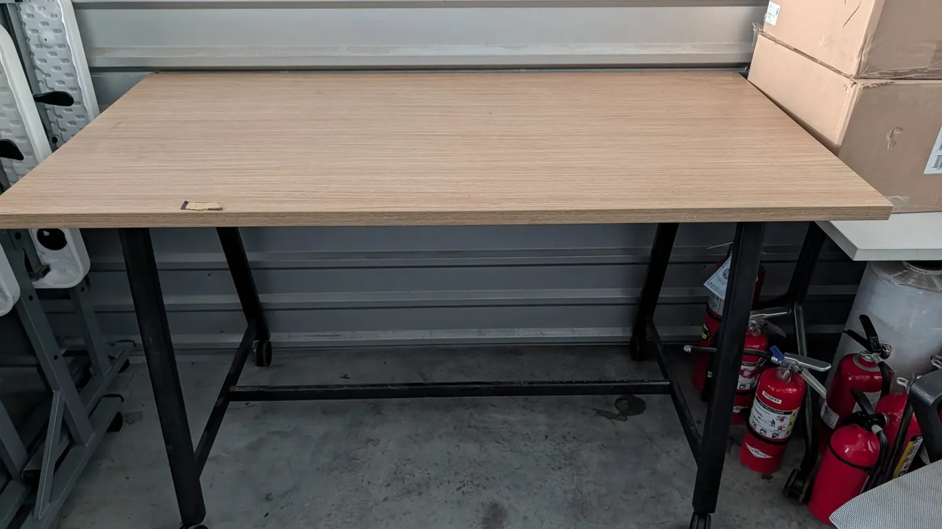 Laminate Wood Utility Table on Rollers