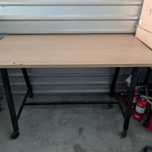 Laminate Wood Utility Table on Rollers
