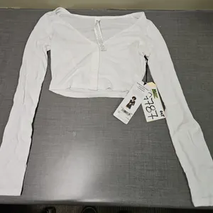 ALO Small Ribbed Cropped Whisper Cardigan - Qty 1