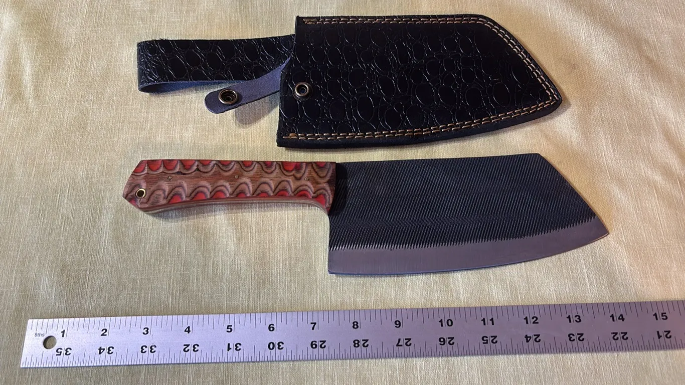 Damascus steel cleaver