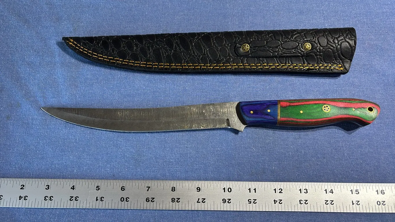 Damascus steel filet knife