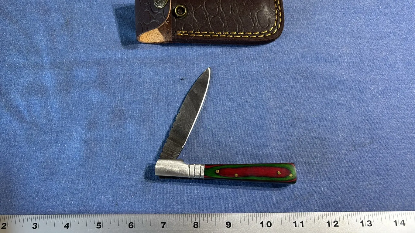 Damascus steel pocket knife