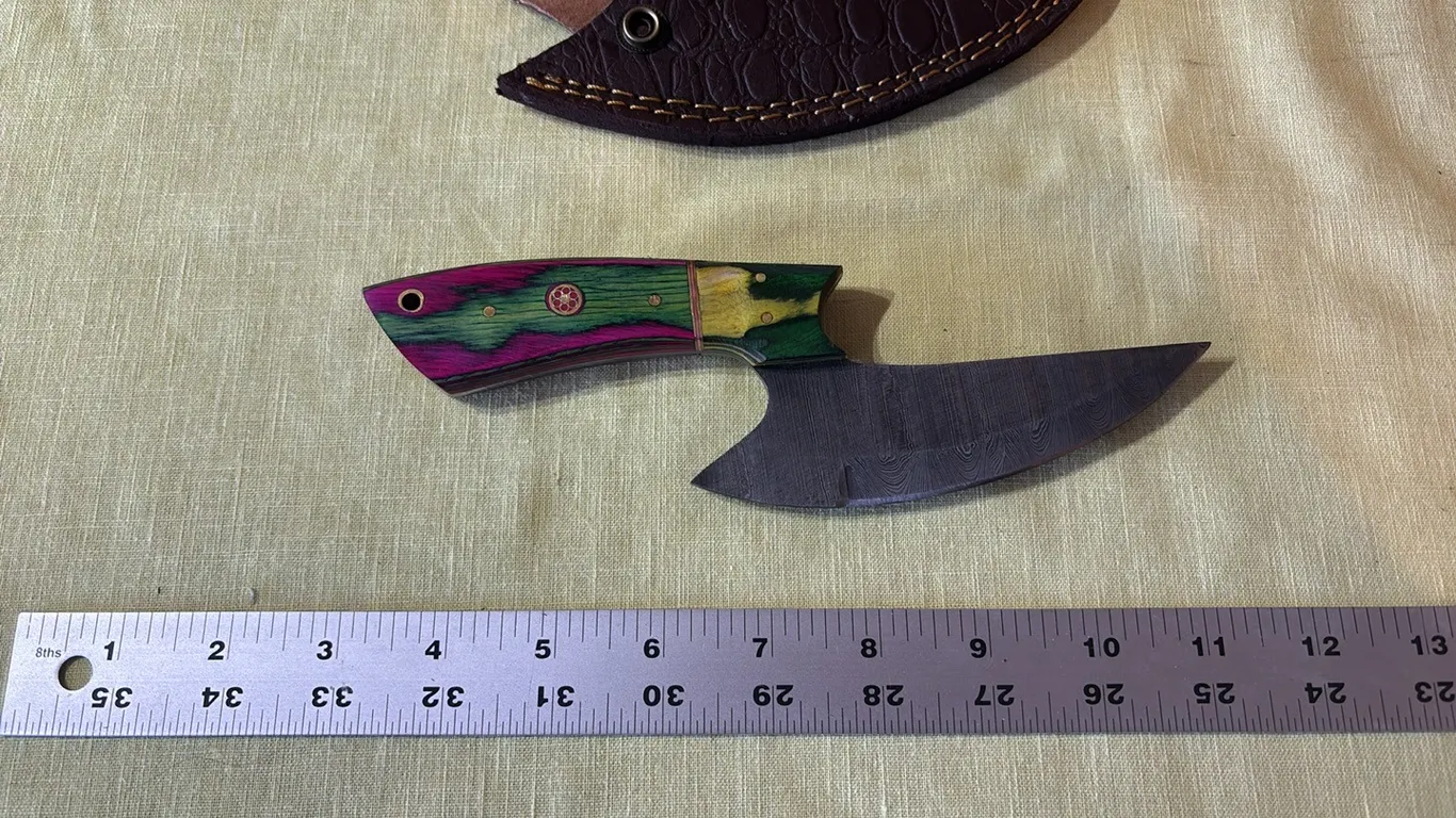 Damascus steel ulu knifel