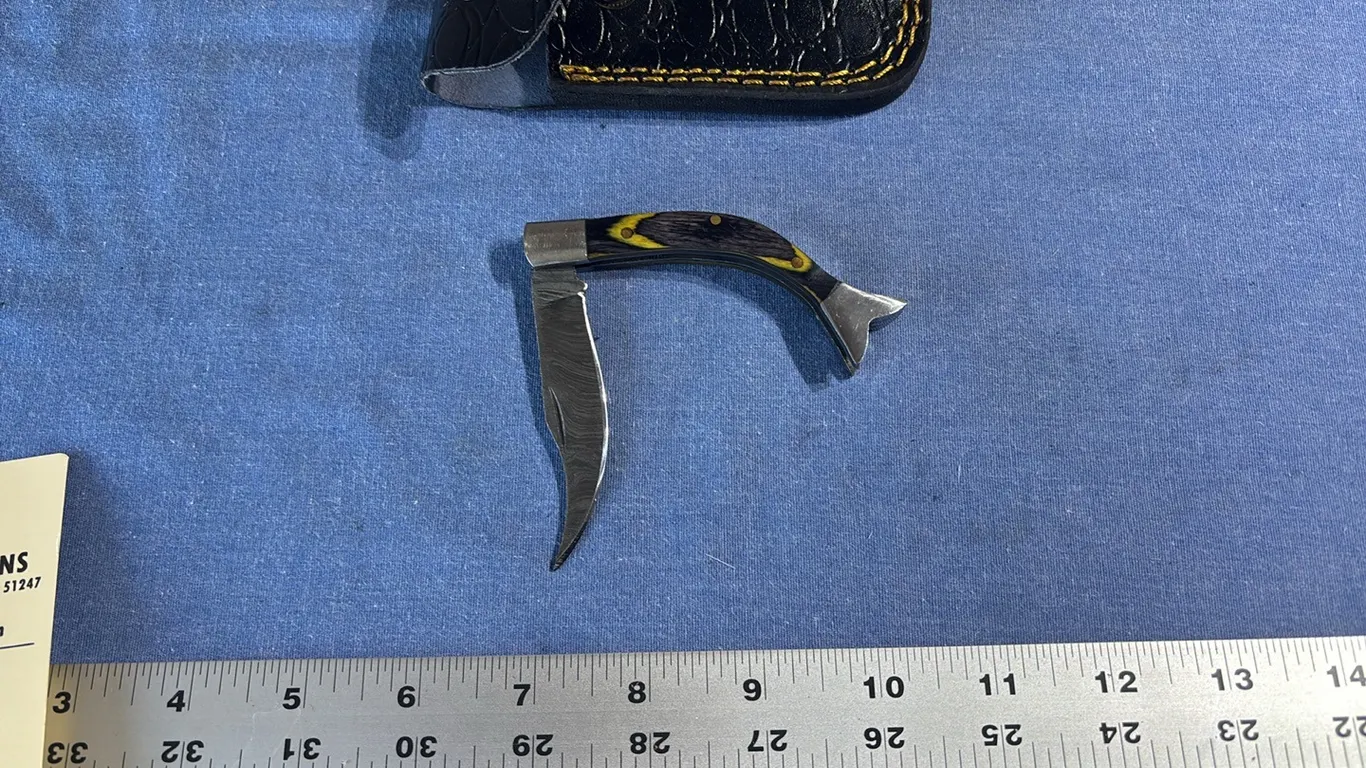 Damascus steel pocket knife