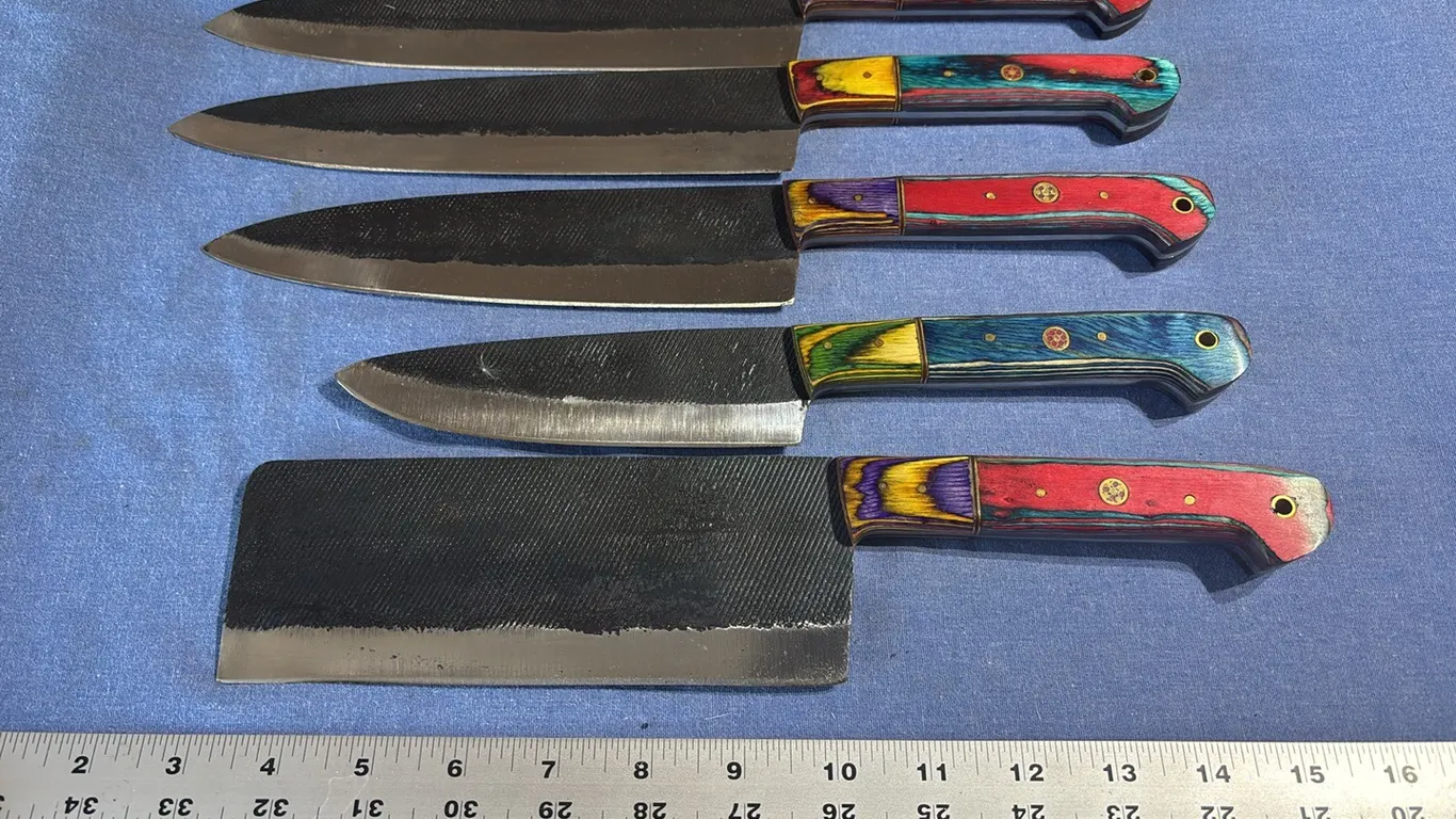 Damascus steel knife set