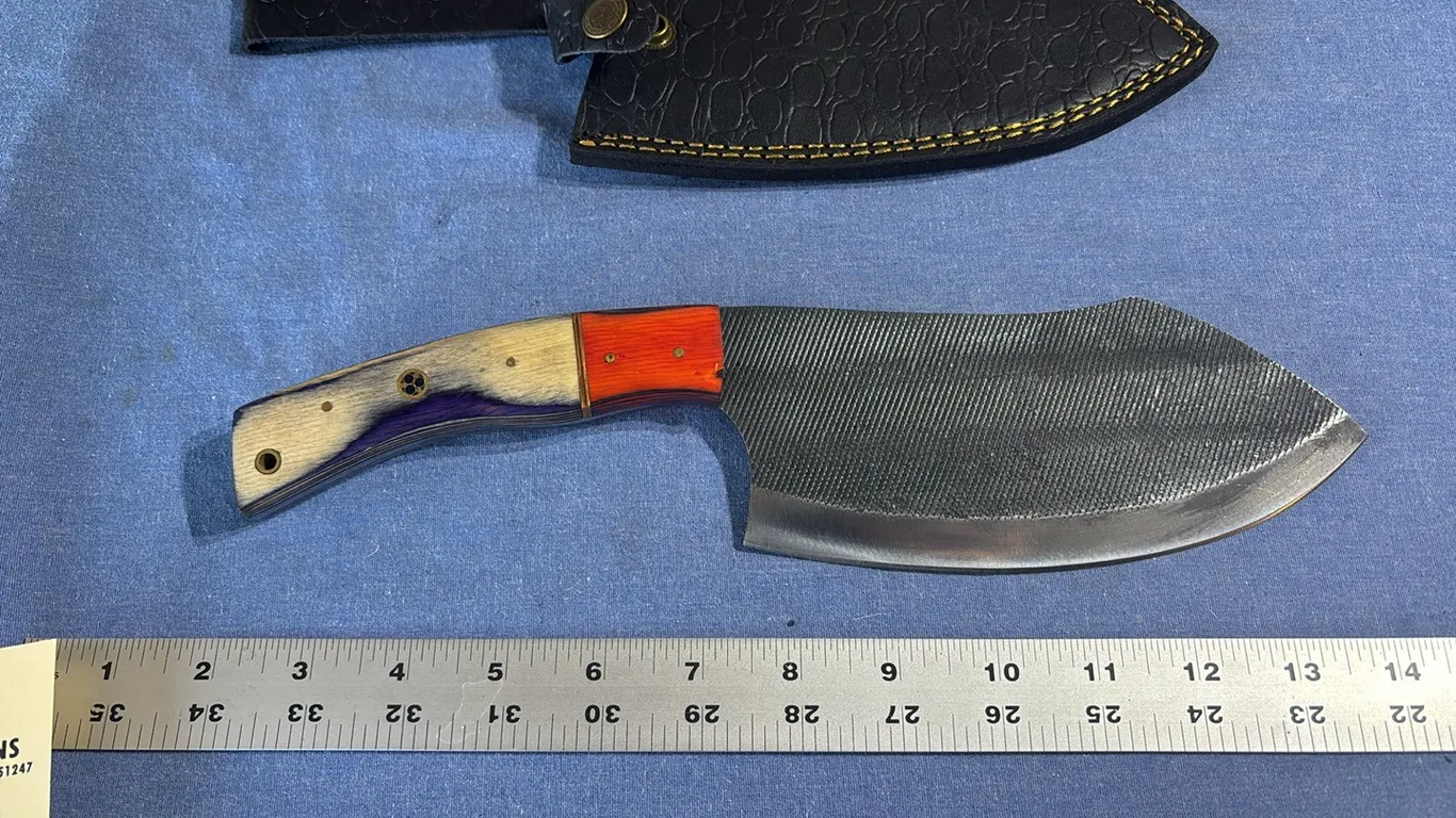 Damascus steel cleaver