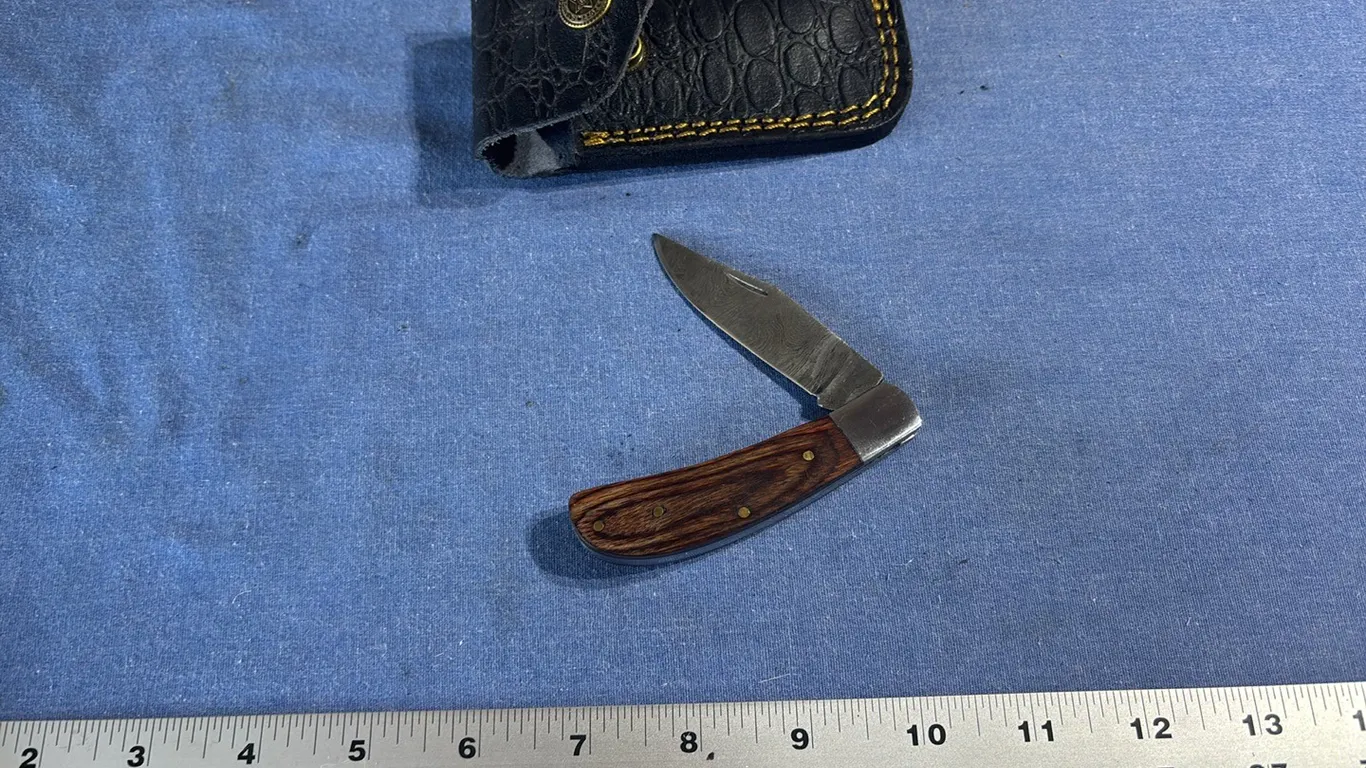 Damascus steel pocket knife