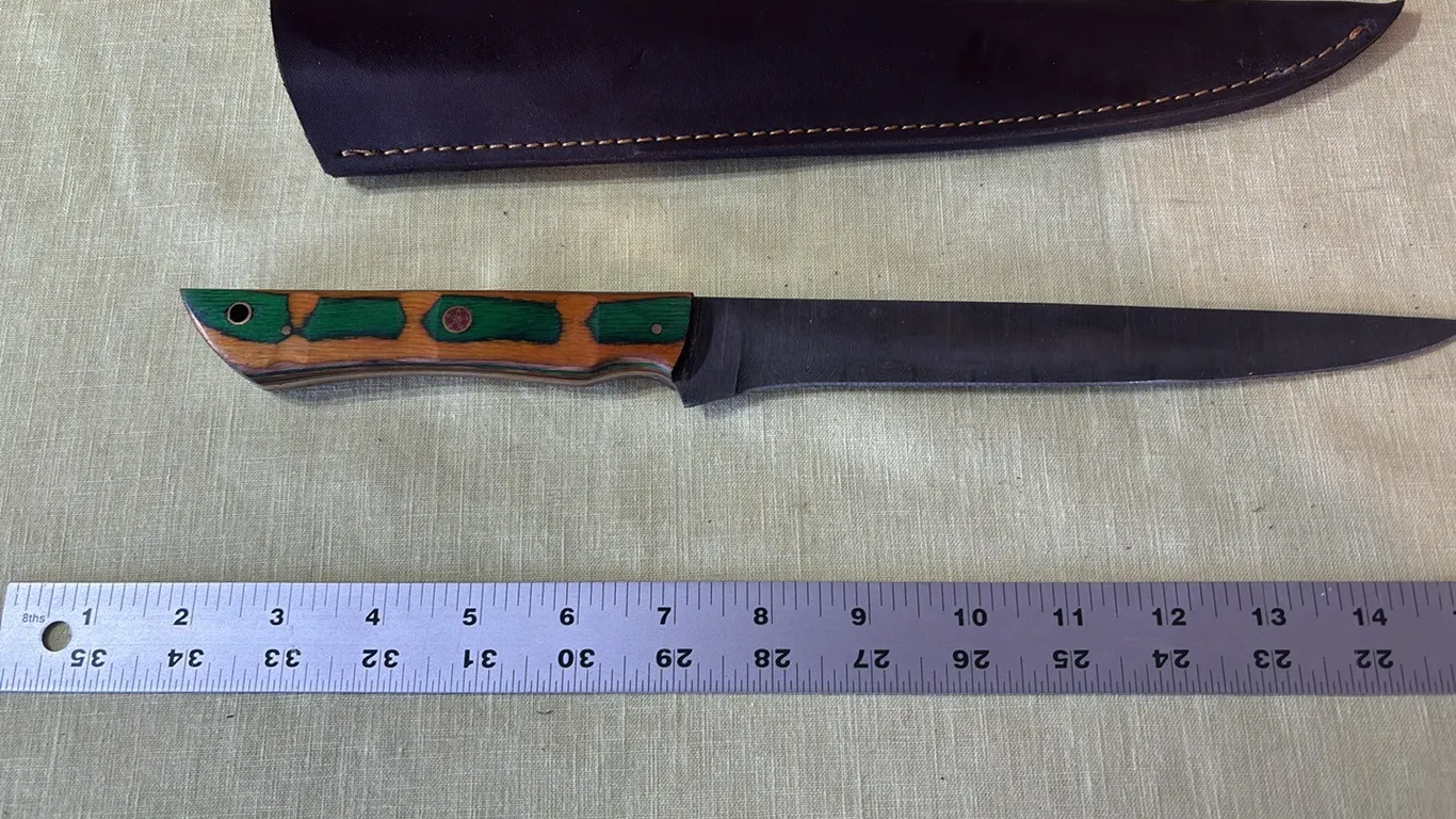 Damascus steel filet knife