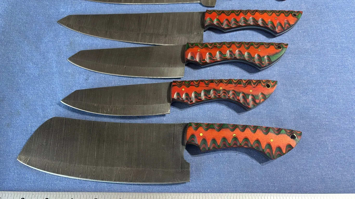 Damascus steel knife set