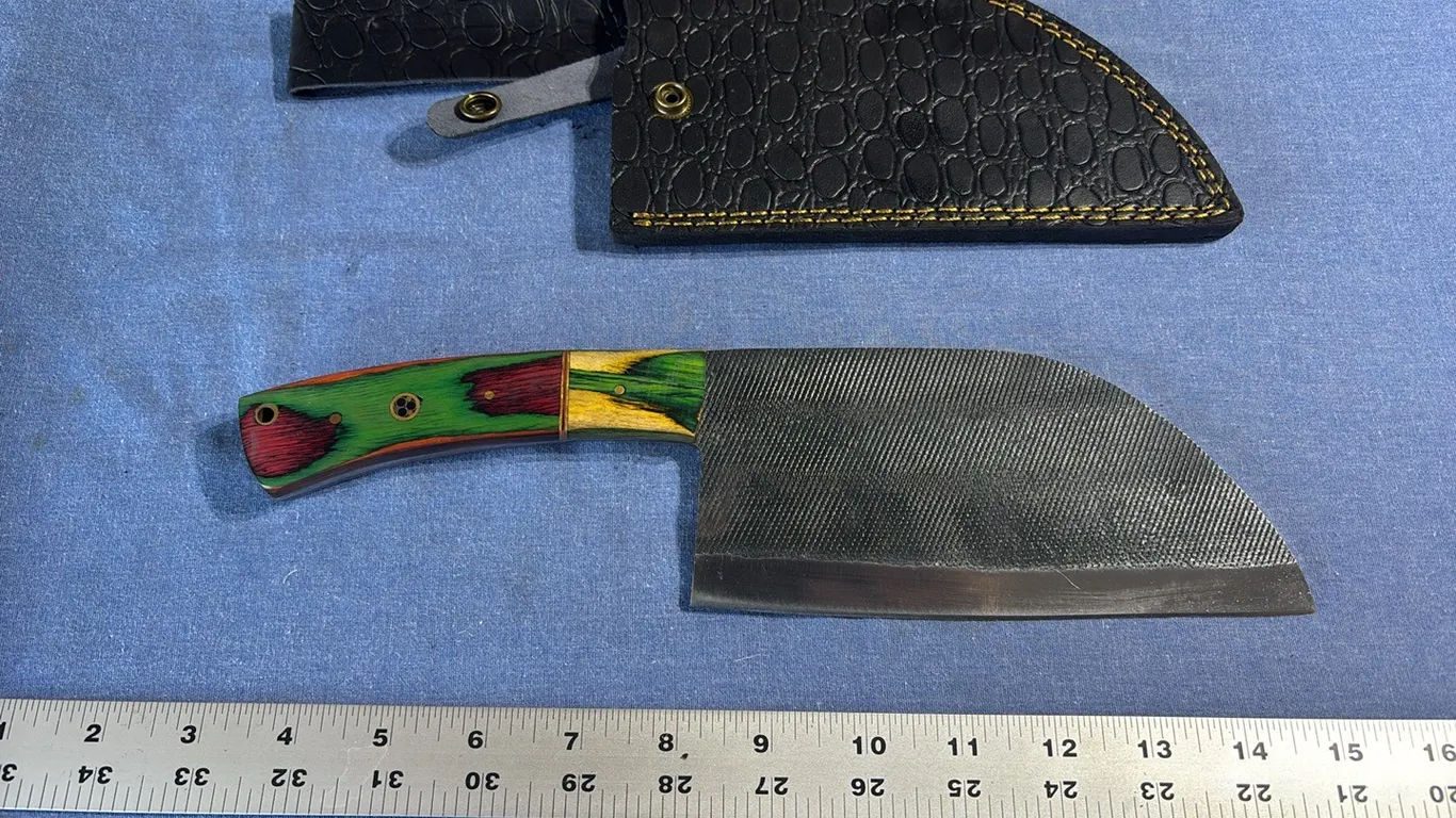 Damascus steel cleaver