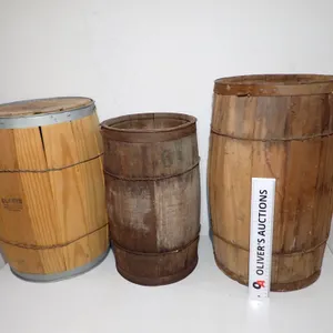 Antique Wooden Nail Kegs & Claeys Candy Barrel | Vintage Storage Staves