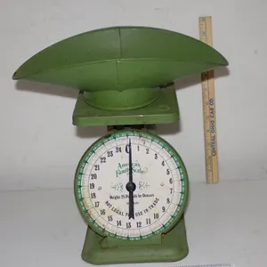 Vintage American Family Scale 25-Lb Capacity | Green Mechanical Kitchen Scale