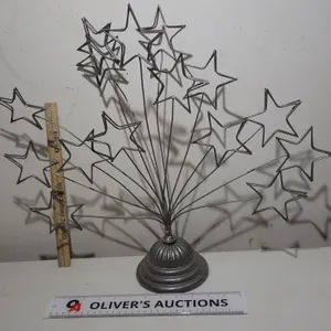 MCM Style Wire Burst Star Tabletop Sculpture – Painted Metal Finish