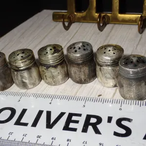 Antique Sterling Silver Individual Salt & Pepper Shakers | Six Piece Estate Lot