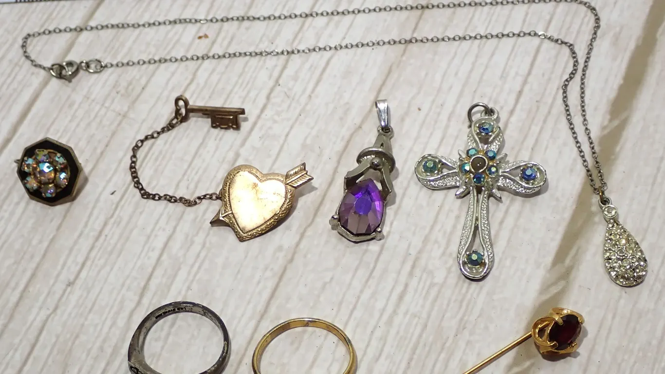Vintage Sterling Fraternity Ring & Aurora Borealis Costume Jewelry Lot