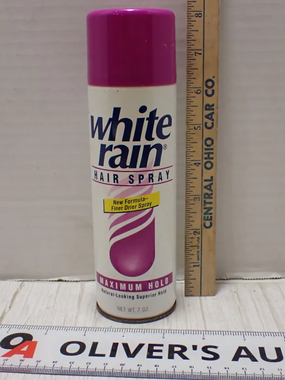 Vintage White Rain Maximum Hold Hair Spray Can | 1993 Gillette Company Packaging