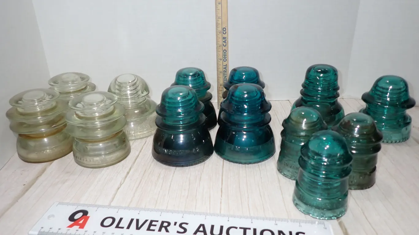 Antique Hemingray Glass Insulators Assortment